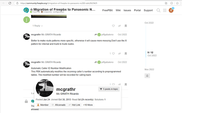 Freepbx previuos account