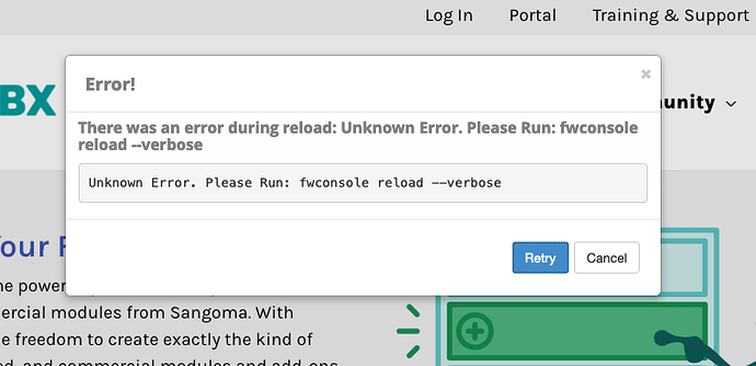 PBX Low on space? Apply config and reload fails - System 