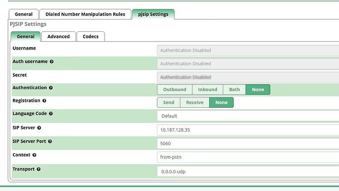 PJSIP Settings