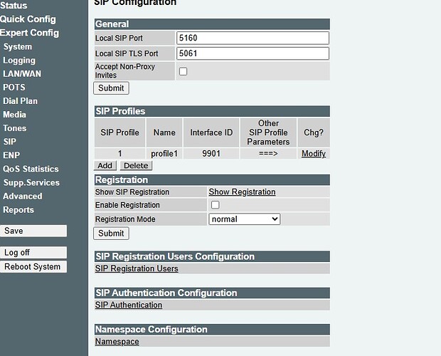 SIP Config