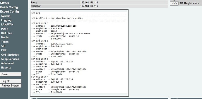 SIP Registrations