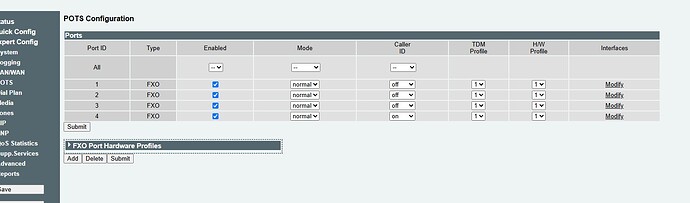 POTS Config